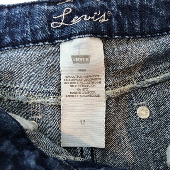 Girls Levi's Long Sequined Denim Shorts Size 12 - Picture 5 of 9